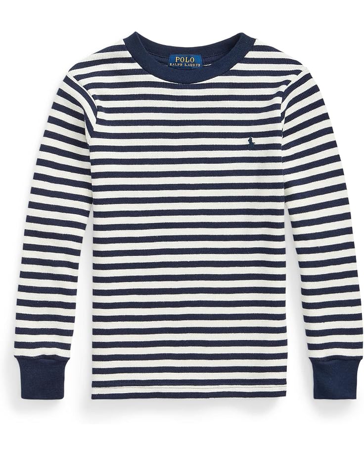 Polo Ralph Lauren Kids Striped Waffle Cotton Long Sleeve Tee (Little Kids)