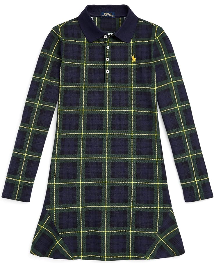 Polo Ralph Lauren Kids Plaid Stretch Mesh Polo Dress (Big Kids)
