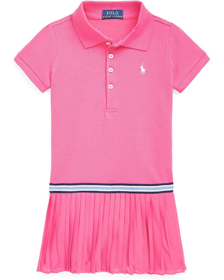 Polo Ralph Lauren Kids Pleated Stretch Mesh Polo Dress (Little Kids)