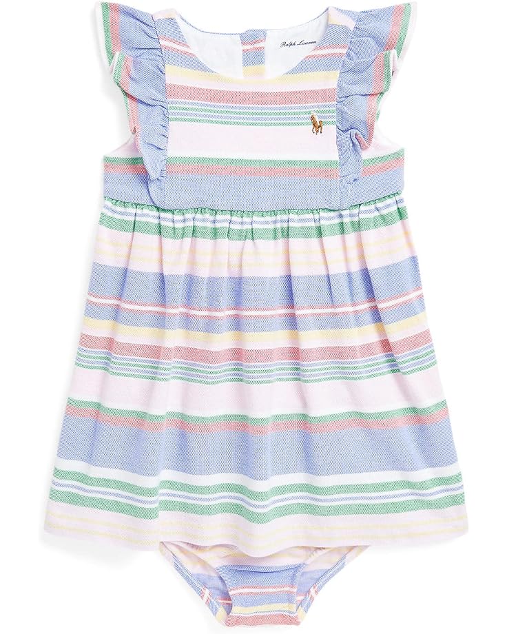 Polo Ralph Lauren Kids Striped Cotton Mesh Dress & Bloomer (Infant)