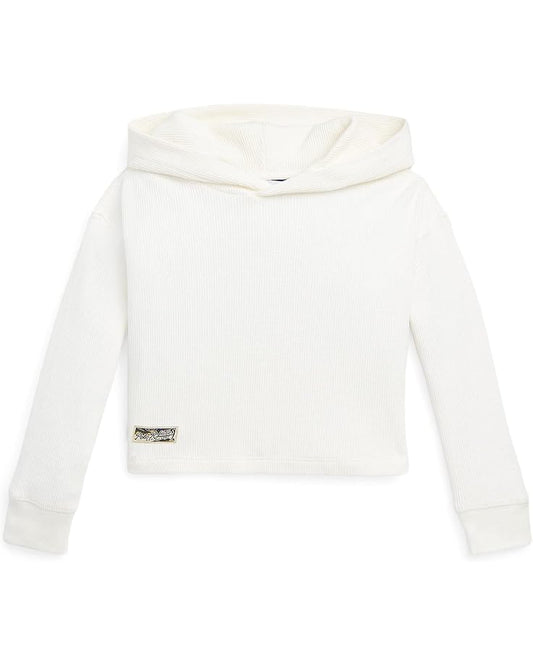  Polo Ralph Lauren Kids Waffle-Knit Boxy Hooded Tee (Little Kids)