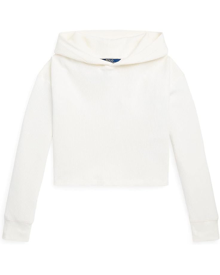  Polo Ralph Lauren Kids Waffle-Knit Boxy Hooded Tee (Big Kids)