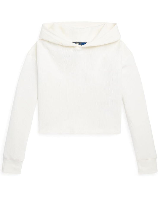  Polo Ralph Lauren Kids Waffle-Knit Boxy Hooded Tee (Big Kids)