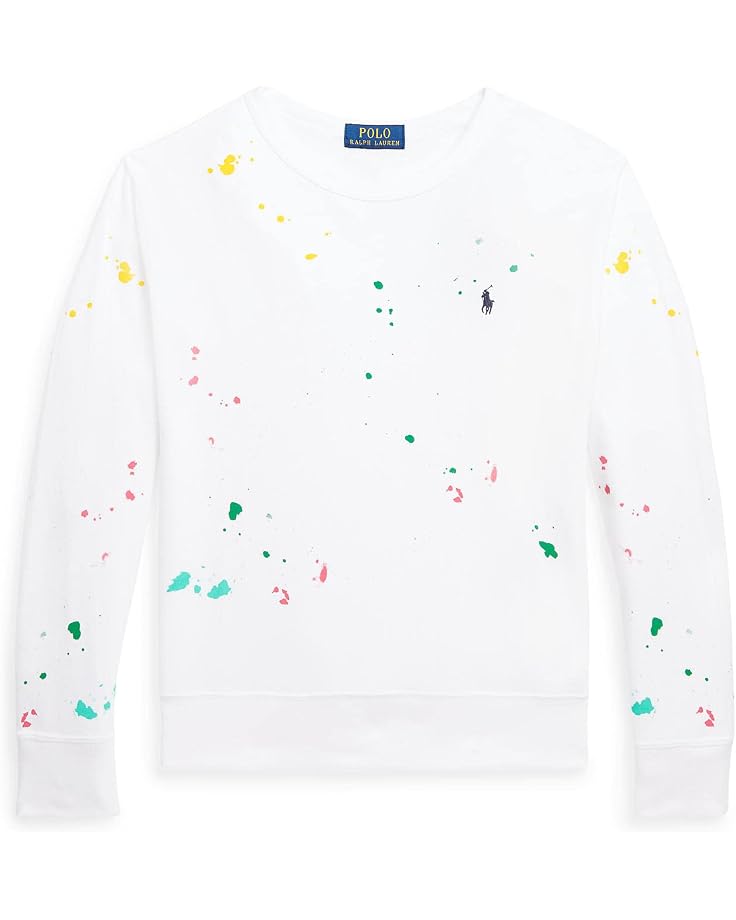  Polo Ralph Lauren Kids Paint-Splatter-Print Spa Terry Pullover (Big Kids)