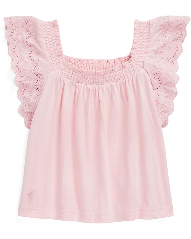  Polo Ralph Lauren Kids Eyelet-Embroidered Cotton Jersey Top (Little Kids)