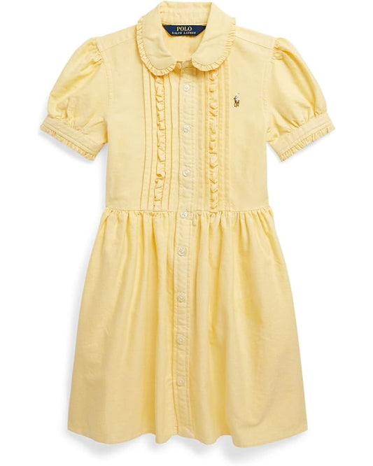  Polo Ralph Lauren Kids Ruffled Cotton Oxford Shirtdress (Little Kids)
