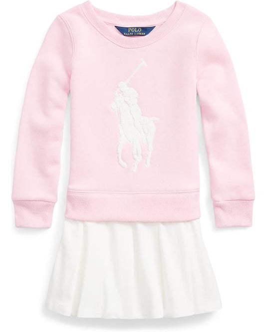  Polo Ralph Lauren Kids Big Pony Fleece Sweatshirt Dress (Little Kids)