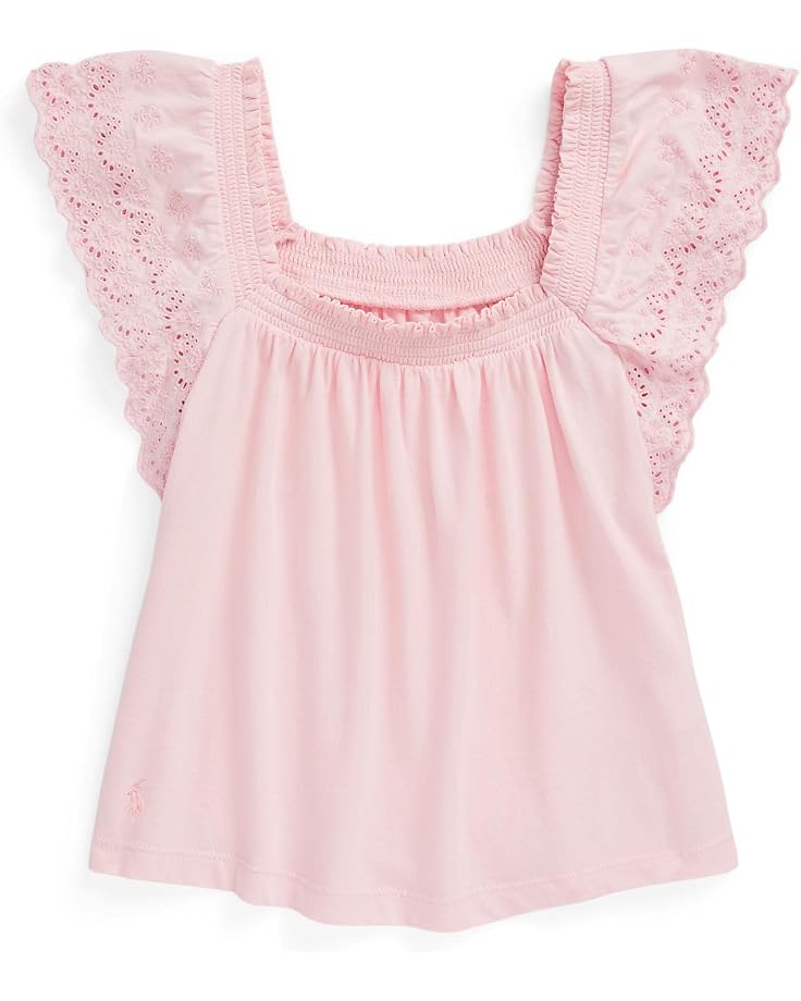  Polo Ralph Lauren Kids Eyelet-Embroidered Cotton Jersey Top (Big Kids)