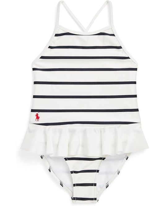  Polo Ralph Lauren Kids Striped Stretch One-Piece Swimsuit (Toddler)