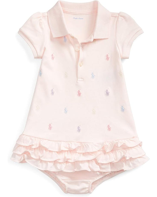  Polo Ralph Lauren Kids Baby Girl's Ruffled Polo Dress & Bloomers Set (Infant)