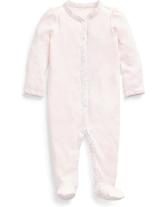  Polo Ralph Lauren Kids Floral-Trim Cotton Coverall (Infant)