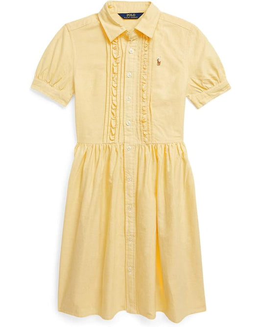  Polo Ralph Lauren Kids Ruffled Cotton Oxford Shirtdress (Big Kids)
