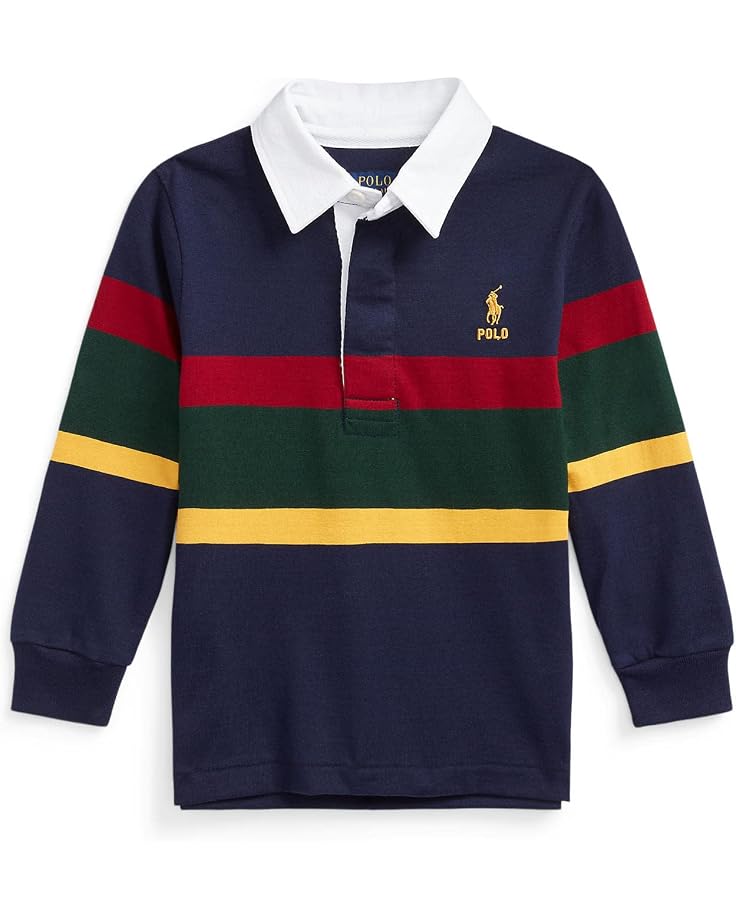  Polo Ralph Lauren Kids Striped Cotton Jersey Rugby Shirt (Toddler)