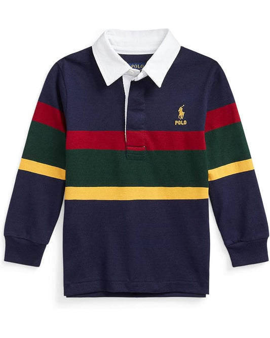  Polo Ralph Lauren Kids Striped Cotton Jersey Rugby Shirt (Toddler)