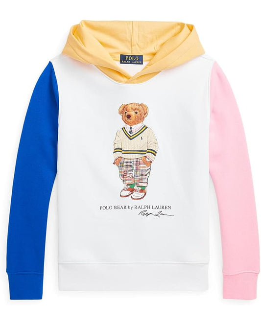  Polo Ralph Lauren Kids Polo Bear Color-Blocked Fleece Hoodie (Big Kids)