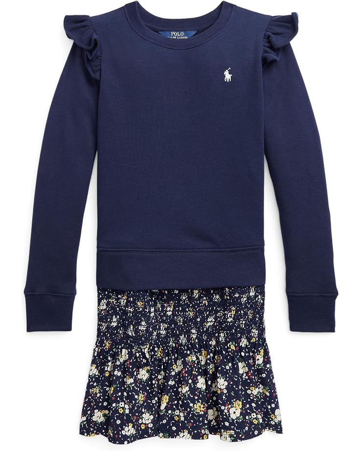 Polo Ralph Lauren Kids Chambray & Fleece Sweatshirt Dress (Big Kids)