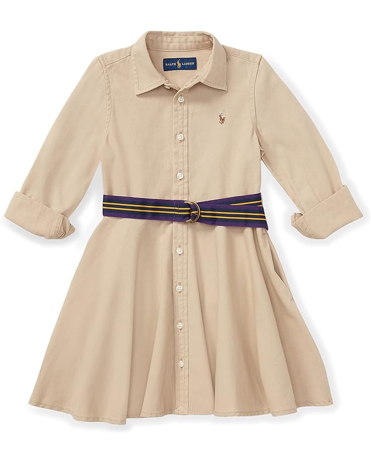  Polo Ralph Lauren Kids Belted Cotton Chino Shirtdress (Little Kids)