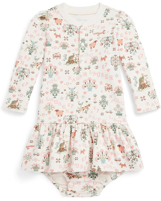  Polo Ralph Lauren Kids Interlock Henley Dress & Bloomer (Infant)