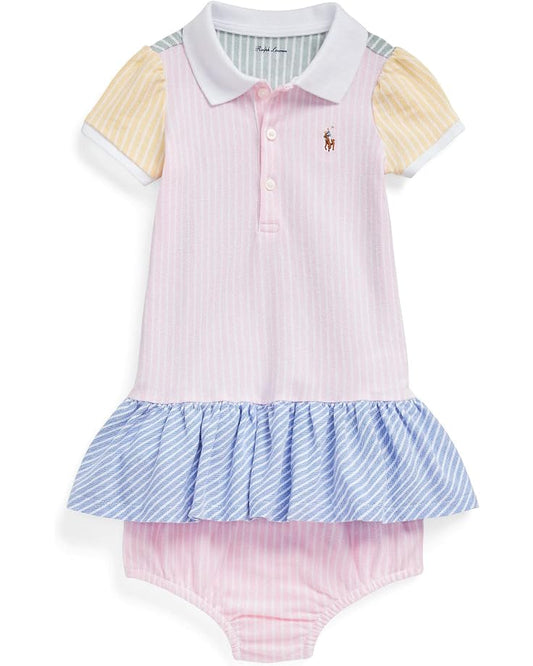  Polo Ralph Lauren Kids Color-Blocked Mesh Polo Dress & Bloomer (Infant)