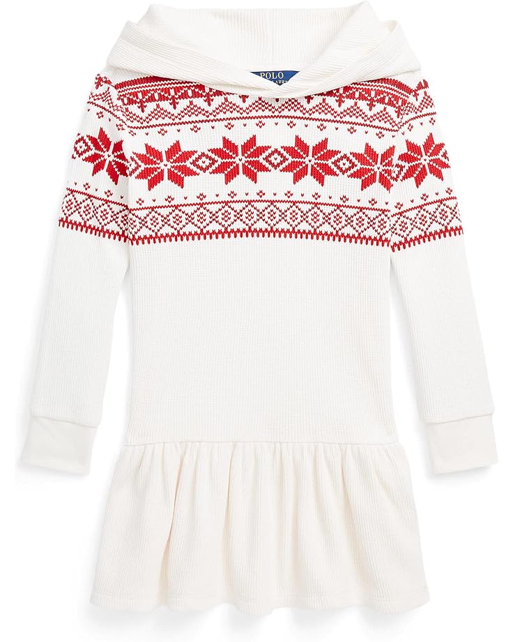  Polo Ralph Lauren Kids Fair Isle Waffle-Knit Hooded Dress (Little Kids)