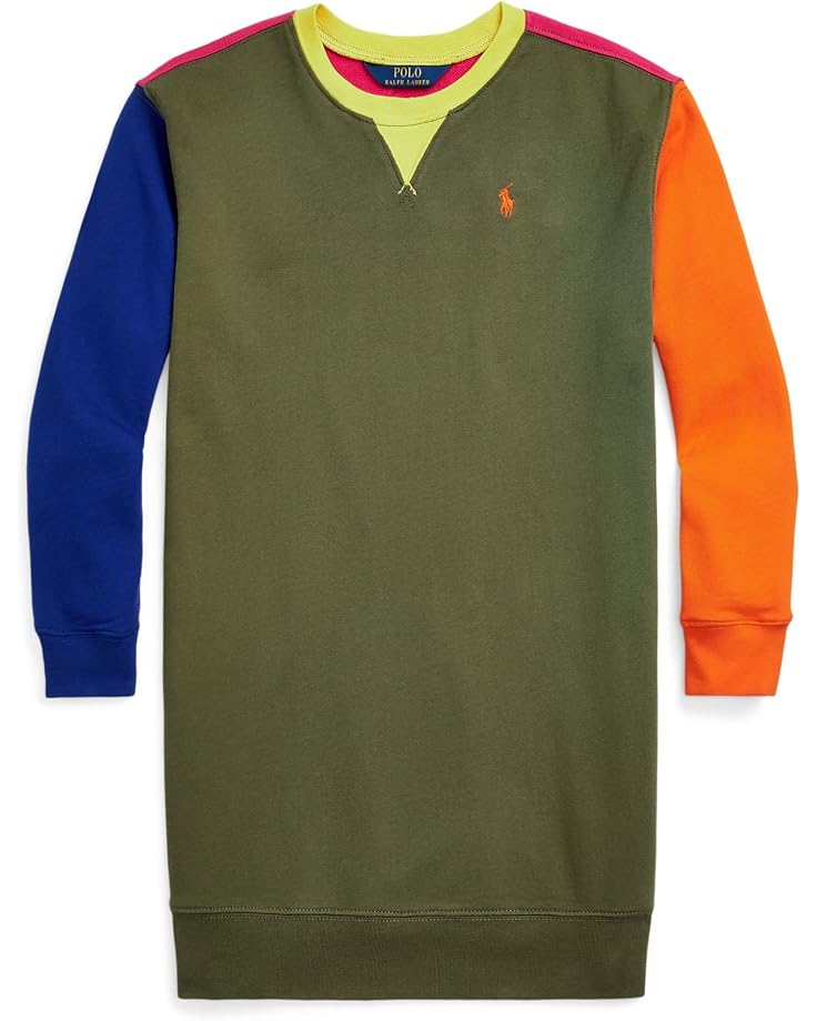  Polo Ralph Lauren Kids Color-Blocked Spa Terry Sweatshirt Dress (Big Kids)