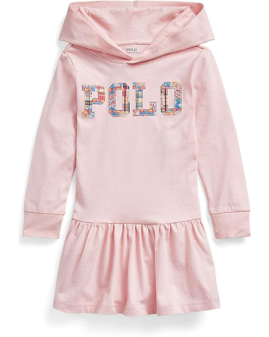  Polo Ralph Lauren Kids Logo Cotton Jersey Hooded Dress (Little Kids)