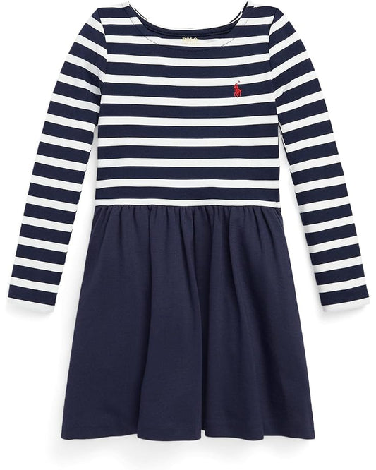 Polo Ralph Lauren Kids Striped Stretch Ponte Dress (Toddler)