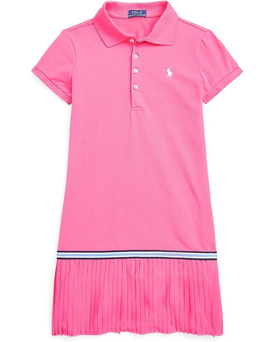  Polo Ralph Lauren Kids Pleated Stretch Mesh Polo Dress (Big Kids)