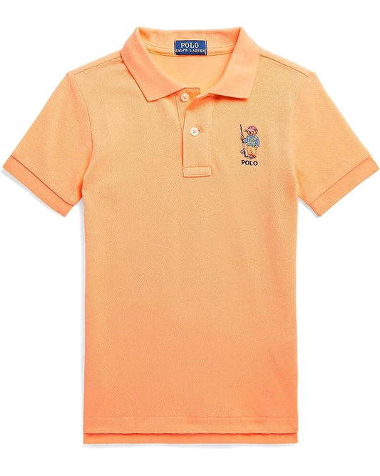  Polo Ralph Lauren Kids Polo Bear Cotton Mesh Polo Shirt (Little Kids)