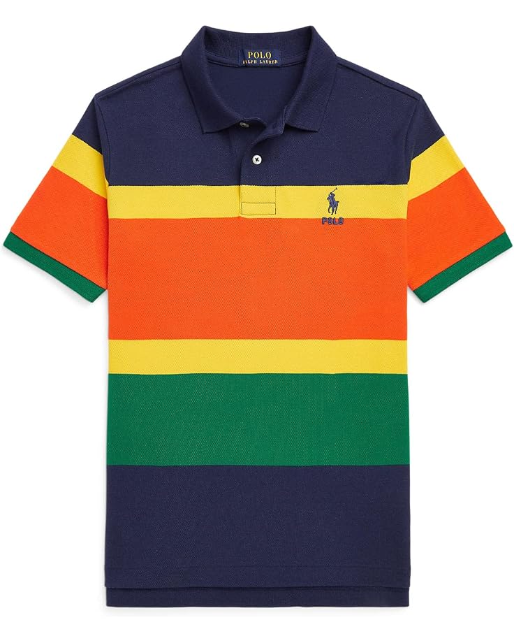  Polo Ralph Lauren Kids Striped Cotton Mesh Polo Shirt (Big Kids)