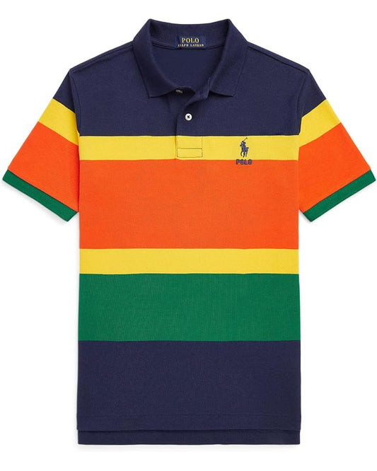 Polo Ralph Lauren Kids Striped Cotton Mesh Polo Shirt (Big Kids)