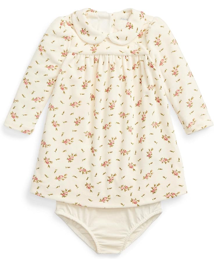  Polo Ralph Lauren Kids Floral Velour Dress & Bloomer (Infant)