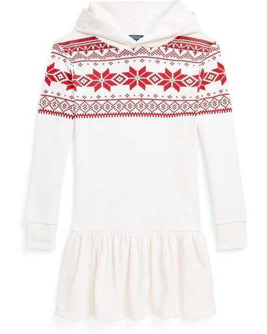  Polo Ralph Lauren Kids Fair Isle Waffle-Knit Hooded Dress (Big Kids)