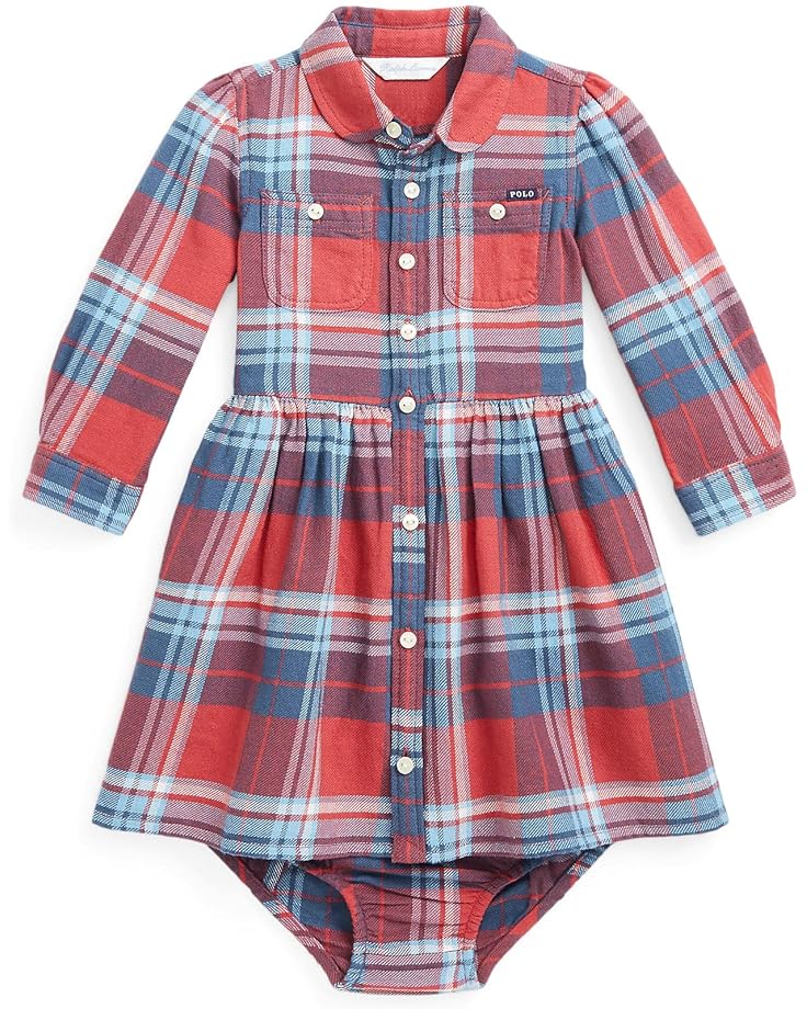  Polo Ralph Lauren Kids Plaid Cotton Twill Shirtdress & Bloomer (Infant)