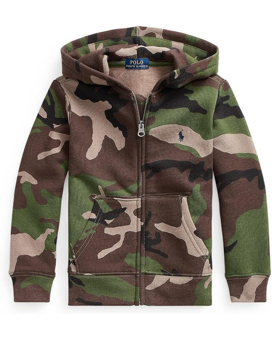  Polo Ralph Lauren Kids Camo Fleece Full Zip Hoodie (Toddler)