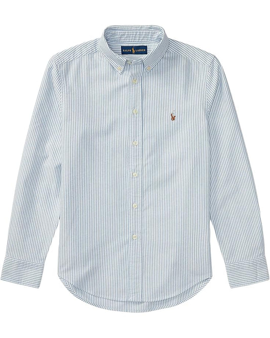  Polo Ralph Lauren Kids Striped Cotton Oxford Shirt (Big Kids)