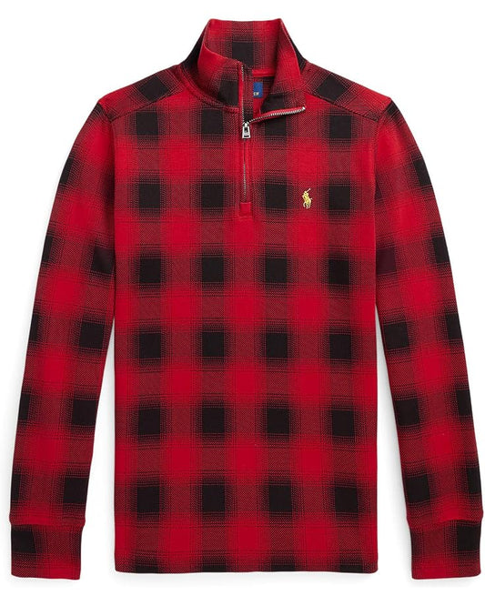  Polo Ralph Lauren Kids Checked Cotton Interlock Pullover (Big Kids)
