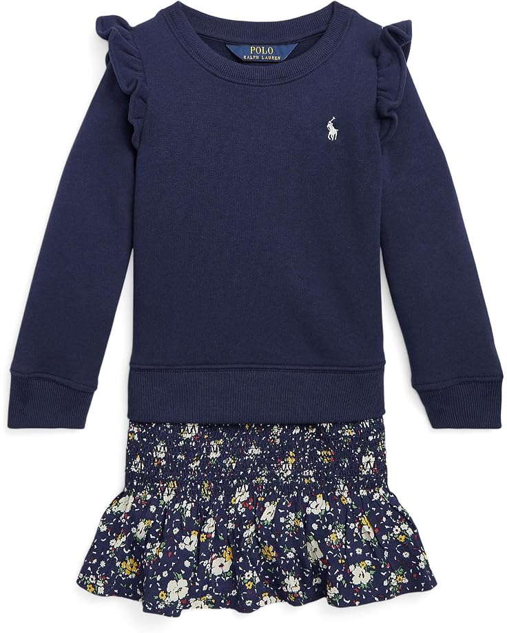  Polo Ralph Lauren Kids Chambray & Fleece Sweatshirt Dress (Little Kids)