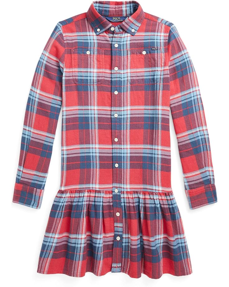 Polo Ralph Lauren Kids Plaid Cotton Twill Shirtdress (Big Kids)