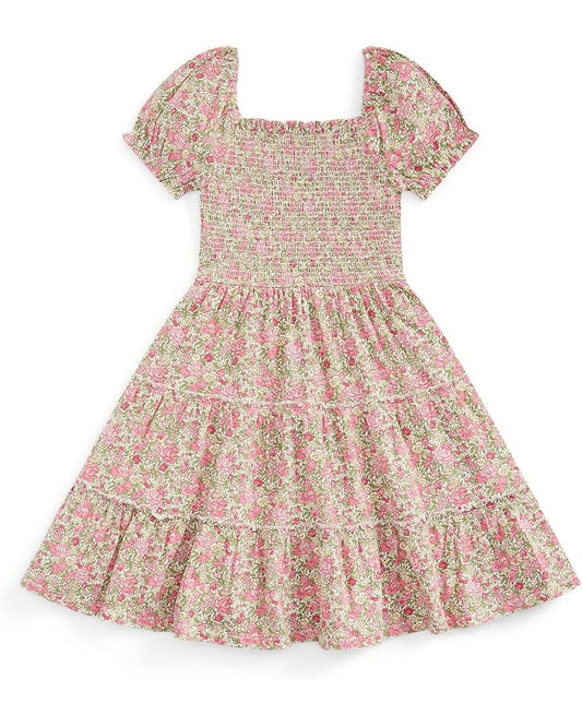  Polo Ralph Lauren Kids Floral Smocked Cotton Jersey Dress (Big Kids)