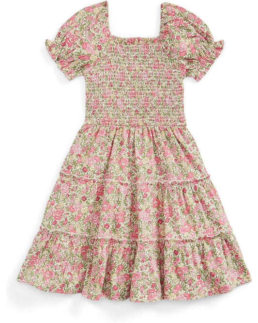  Polo Ralph Lauren Kids Floral Smocked Cotton Jersey Dress (Little Kids)