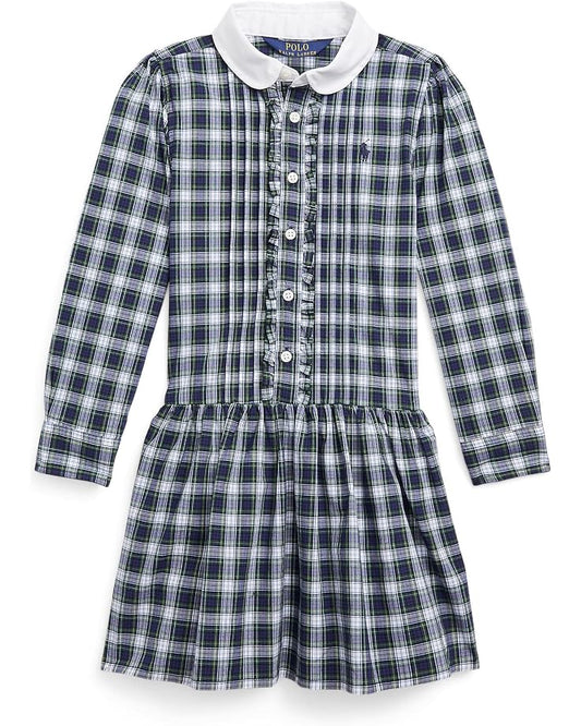  Polo Ralph Lauren Kids Plaid Stretch Poplin Shirtdress (Little Kids)
