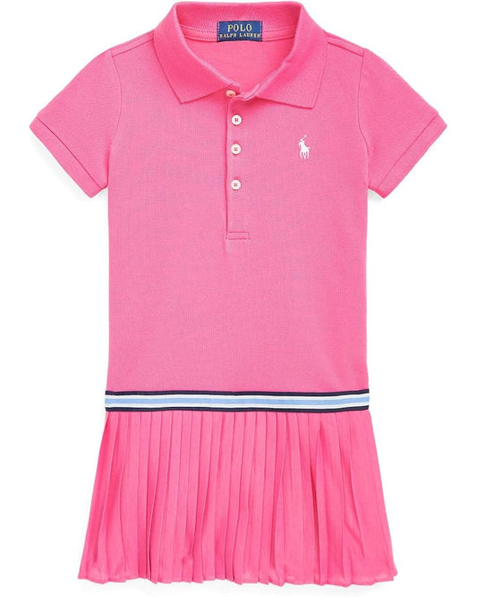  Polo Ralph Lauren Kids Pleated Stretch Mesh Polo Dress (Little Kids)