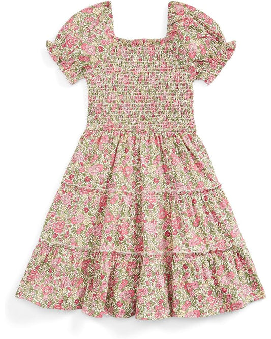  Polo Ralph Lauren Kids Floral Smocked Cotton Jersey Dress (Toddler)