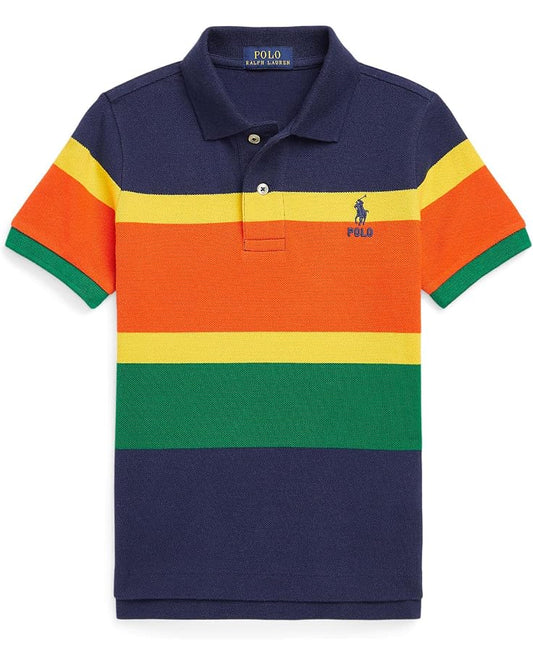  Polo Ralph Lauren Kids Striped Cotton Mesh Polo Shirt (Little Kids)