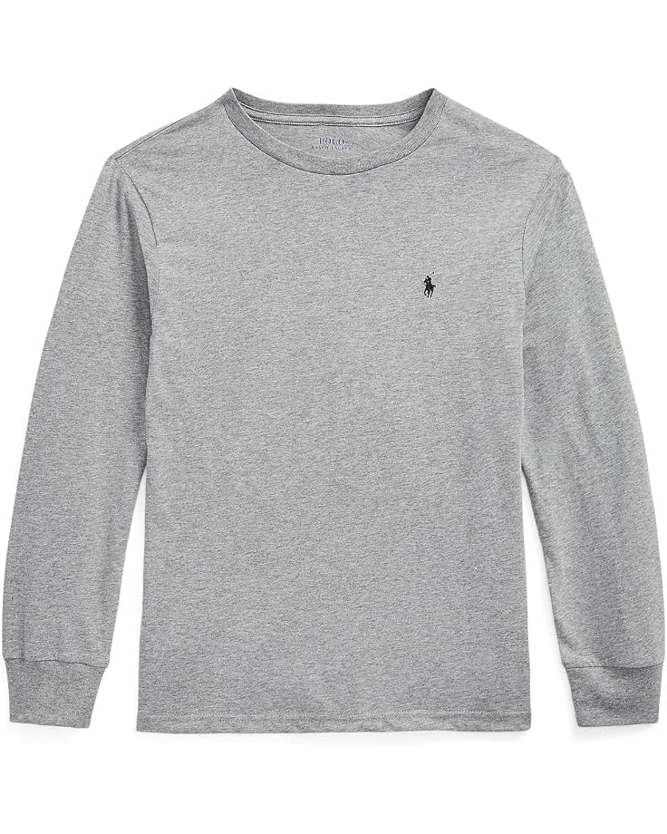  Polo Ralph Lauren Kids Checked Big Pony Cotton Long Sleeve Tee (Big Kids)