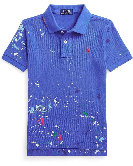  Polo Ralph Lauren Kids Paint-Splatter Cotton Mesh Polo Shirt (Toddler)