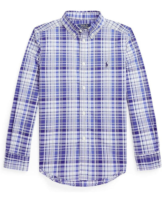  Polo Ralph Lauren Kids Plaid Cotton Poplin Shirt (Big Kids)