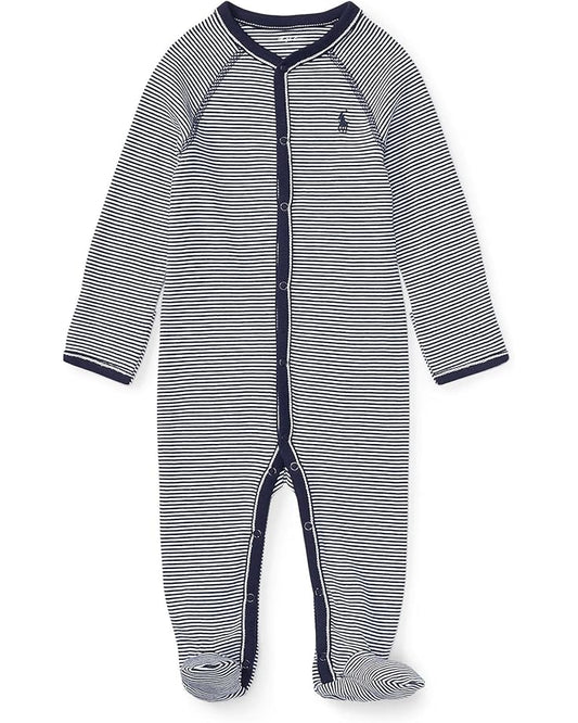  Polo Ralph Lauren Kids Striped Cotton Jersey Coverall (Infant)