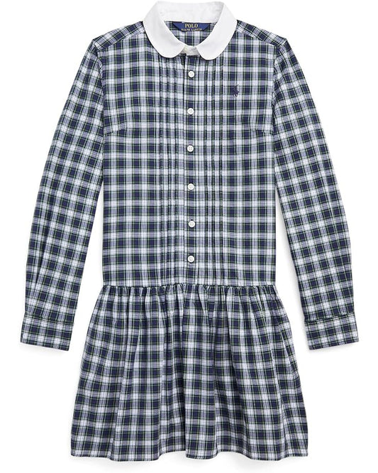  Polo Ralph Lauren Kids Plaid Stretch Poplin Shirtdress (Big Kids)